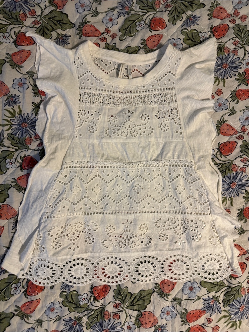 By Anthropologie White Eyelet Sleeveless Top – Size XSP (Petite)